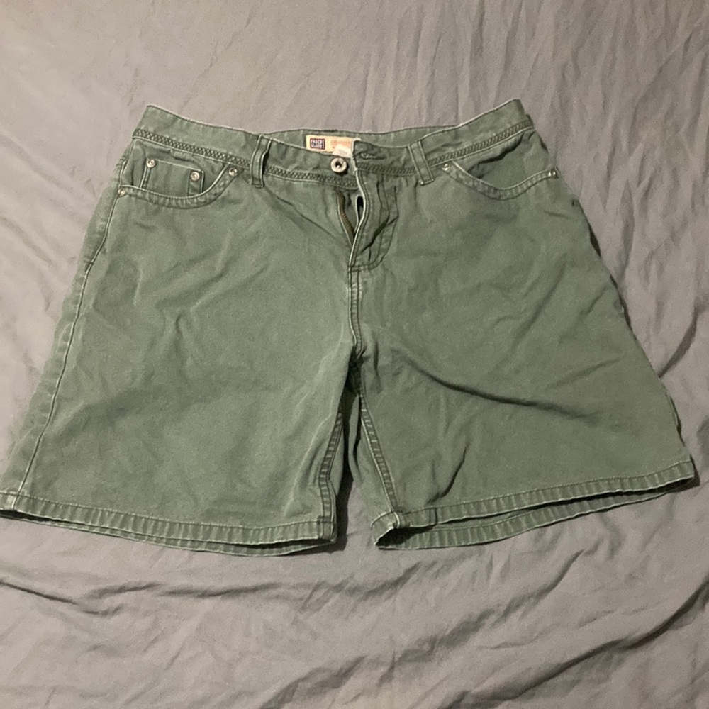 Faded Glory green denim shorts size 6